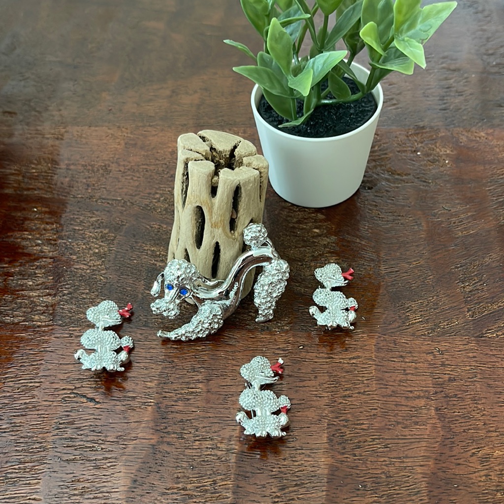 Vintage 1950’s Gerry’s Poodle Brooch & 3 Pups!